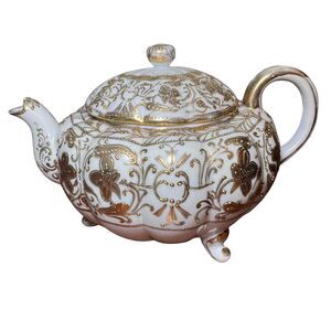 Antique Nippon Gold Moriage Teapot Hand Painted Japanese Porcelain 1911–1921